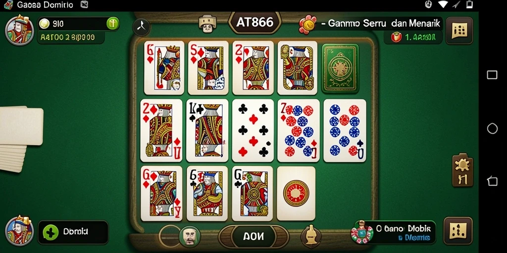 Screenshot gameplay AT866 yang menampilkan tantangan seru permainan Domino.