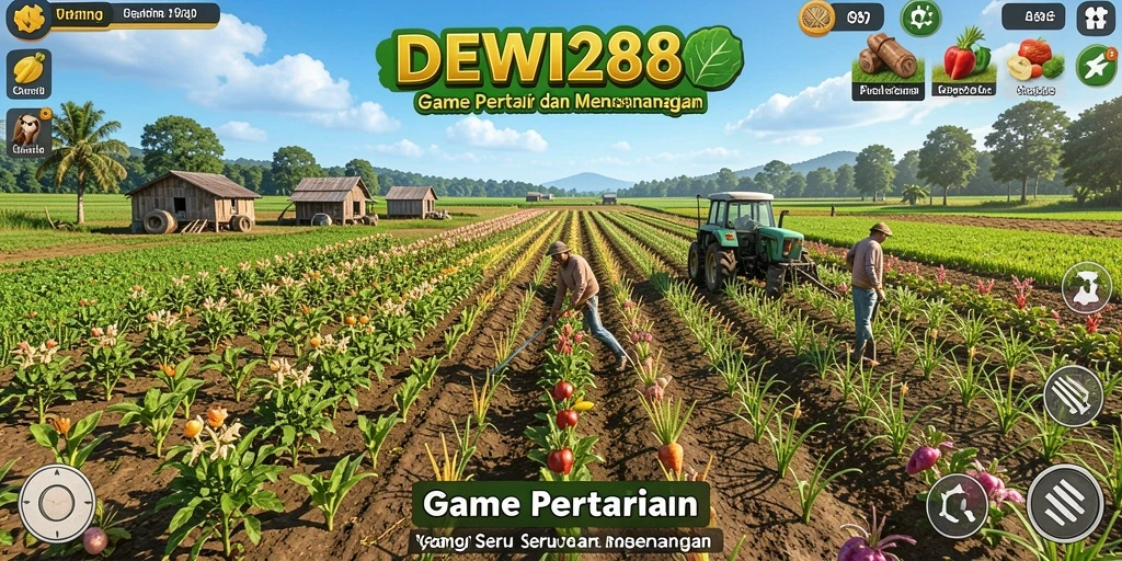 Tampilan gameplay DEWI288 yang menggambarkan suasana pertanian.