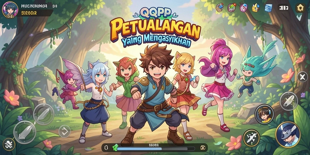 Tampilan gameplay QQRP yang memukau dengan karakter anime yang menarik.