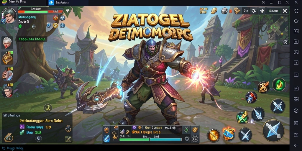 Tampilan gameplay dinamis dalam dunia fantasi ZIATOGEL.